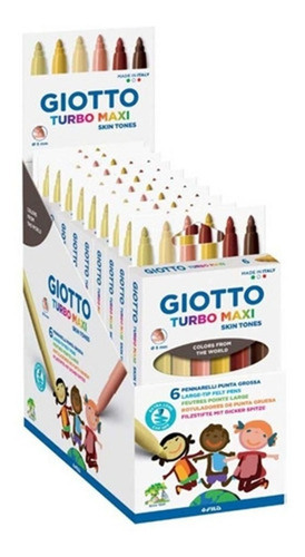 Marcadores Fibras Giotto Turbo Maxi Skin Tones Piel X 6 Und