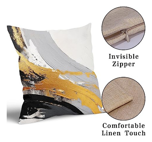 Fundas De Almohada 18x18 Pulgadas Gris Y Blanco Modernas