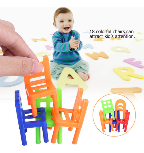 Family Board Game Stacking Tower, Silla Juguete, 18pieza (s)