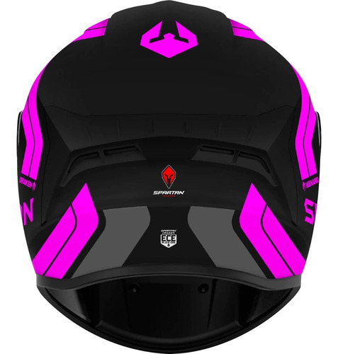 Imagen 4 de 4 de Casco Integral Spartan Draken Slide Negro Mate Rosa