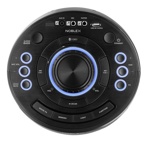 Torre De Sonido Noblex Mnt590f Bluetooth 4800w Color Negro