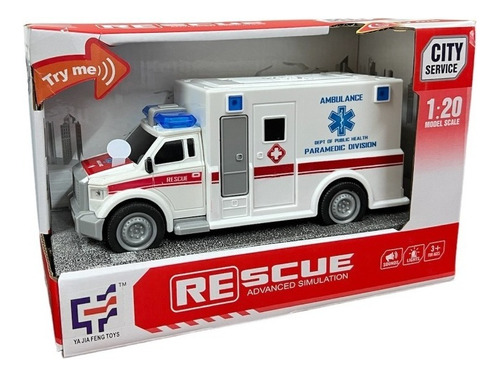 Ambulancia A Fricción - Luz Y Sonido 20 Cm - Blower - 1:20 Color Blanco Personaje Blanco