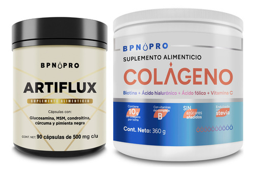 Glucosamina, Condroitina, Msm + Colágeno En Polvo Bpn Pro Sabor Sin sabor