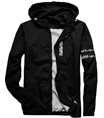 Chaqueta Transpirable Ligera Homaok Para Hombre, Color Negro