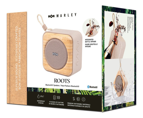 Parlante Bluetooth 5.3 Roots Crema Marley