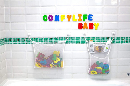 Imagen 8 de 8 de Comfylife 2 X Organizador De Juguetes De Ba?o De Malla + 6 G