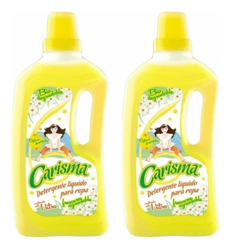 Pack 2x Detergente Ropa Líquido Biodegradable Carisma 1litro