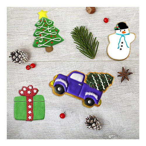 Alibbon 6 Pcs Cortador De Galletas Navideñas Juego De Árbol