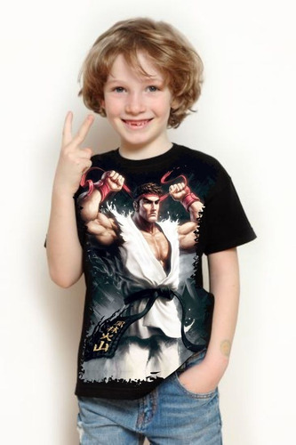 Camiseta Criança Frete Grátis Jogo Street Fighter Ryu