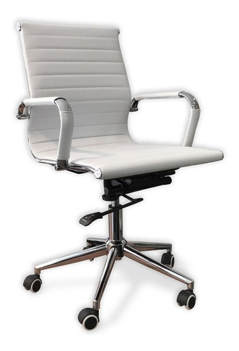 Silla Sillon Oficina Chrome Blanco Aluminium F80 Tisera