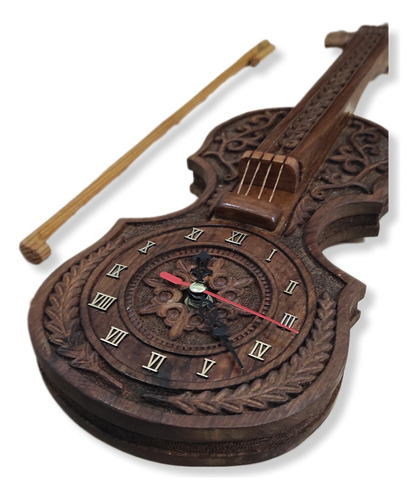 Reloj Violín Madera Nogal Contado19000$