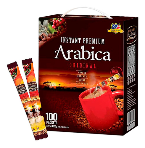 Mezcla Café Arábica Instantáneo Mazel 100 Sobres/1.2 Kg