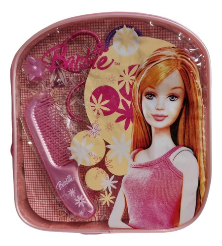 Mochilita Mediana Barbie Accesorios De Pelo Jretro
