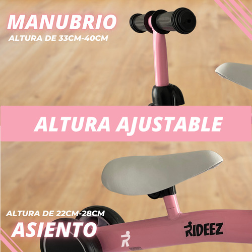 Rideez C Montable Bici Bebe Bicicleta Equilibrio sin pedal Baby Bike Balance Entrenadora Nino Niña Color Rosa