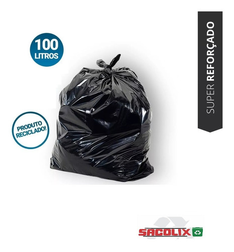 Kit 200 Sacos De Lixo 100 Litros Uso Pesado Reforçado Grosso