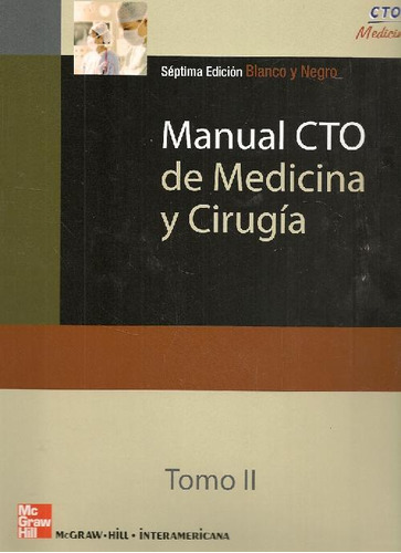 Libro Manual Cto De Medicina Y Cirugia 2 Tomos De Editorial