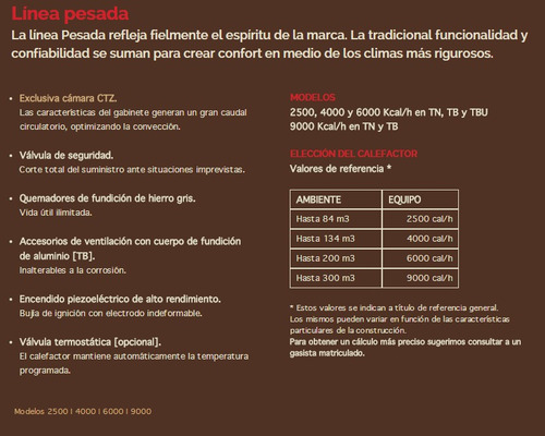 Imagen 5 de 7 de Calefactor Ctz Linea Pesada 4000 Tb Gas Nat