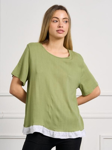 Imagen 3 de 5 de Blusa C/broderie Lino Calidad Premium Talles L Xl Xxl On