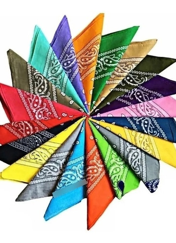 Set X6 Pañoletas Bandanas Estampadas Colores Modas 