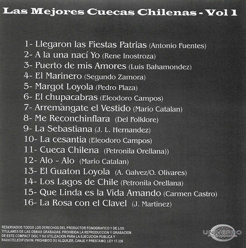 Las Mejores Cuecas Chilenas Vol. 1 (Usado)