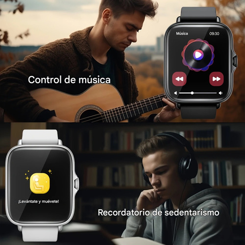 Reloj Inteligente Deportivo, Pantalla Táctil Completa De 4.65 Cm Con Mensaje, Responder Y Hacer Llamadas, Monitorización Del Sueño, Podómetro Deportiv