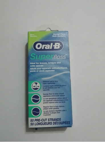 Oral-b Super Floss, Hilo Dental Para Ortodoncia. 50 Hilos 