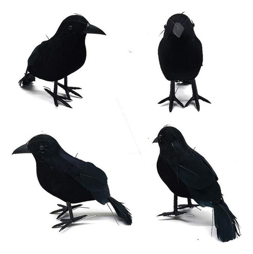 Pequeña Simulación Realista Decoración Modelo Cuervo Negro