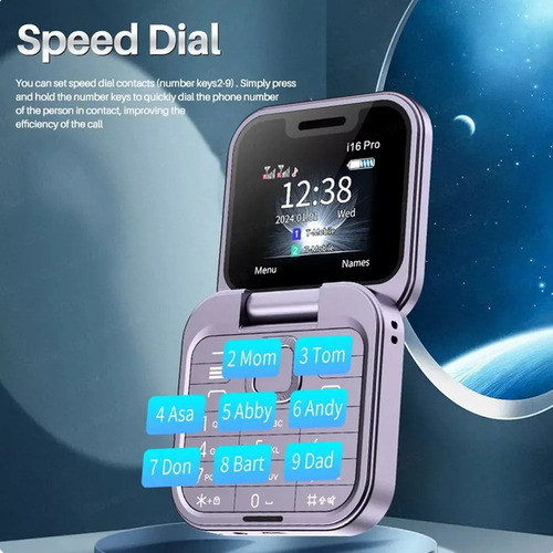 . Teléfono Móvil 2g Con Tapa No Inteligente I16 Pro Dual Sim