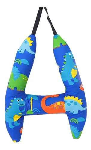 Car Back Seat Travel Pillow Cushion Soft For Blue Dinosaur