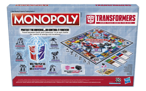 Juego De Mesa Monopoly Transformers Edition Para 26 Jugadore