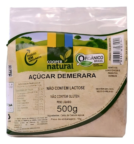 Açúcar Demerara Orgânico Coopernatural 500g