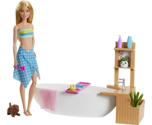 Muñeca Barbie Baño De Espuma Y Spa 