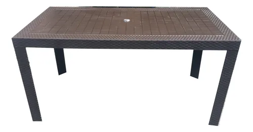 Mesa Cuadrada Grande Rattan X 6
