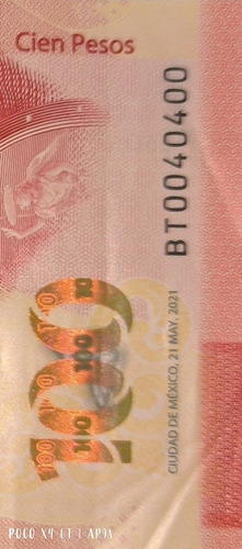 Billete Coleccionable De $100 Mx