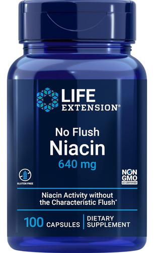 Vitamina B3 Life Extension Niacina 640 Mg 100 Cápsulas