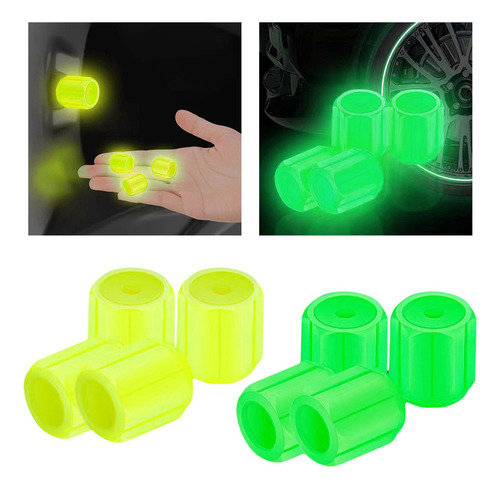 8 Tapas Antipolvo Fluorescentes A Prueba De Amarillo Verde