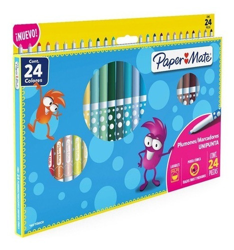 Lápices Scripto 24  Colores Papermate Unipunta Extra Largos