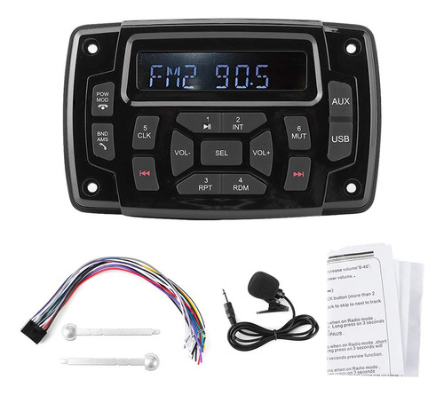 Reproductor Mp3 12 V Ip66 Impermeable Bluetooth Fm Am Para