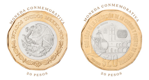Monedas Conmemorativas De 20 Pesos Mexicanos (dodecagonales)