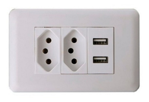 Enchufe Pared Con Usb, Universal 2 Toma Corriente Y 2 Usb...