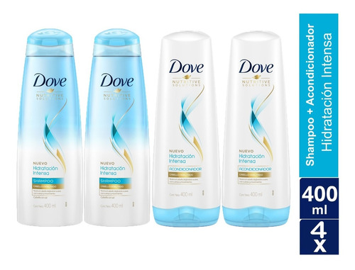 Dove Shampoo + Acondicionador Hidratacion Intensa 400ml Pack