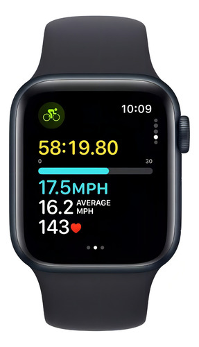 Apple Watch SE (2nd GEN) GPS • Caja de aluminio color medianoche de 40 mm • Correa deportiva color medianoche - M/L - Excelente (Reacondicionado)
