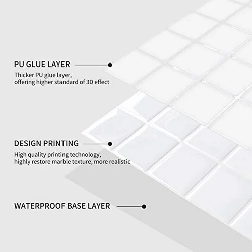 10 Piezas Azulejos 3d Vinílicos Autoadhesivos Para Paredes