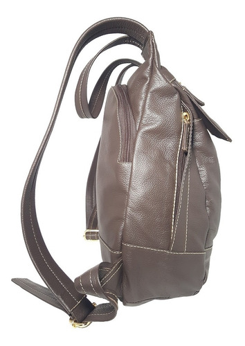 Imagem 5 de 10 de Mochila Feminina Preta De Couro Legítimo Genuíno Resistente