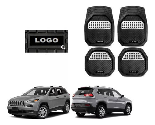 Tapetes 4pz Bandeja 3d Logo Jeep Cherokee 2014 - 2018 2019