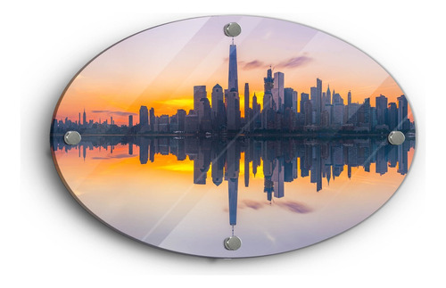 Cuadro De Vidrio Geometricos Nueva York Amanecer 60x90cm