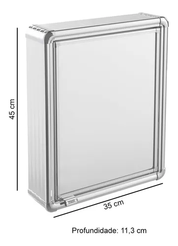 comprar Armário Espelheira Banheiro Astra 1 Porta 35x45cm Alumínio