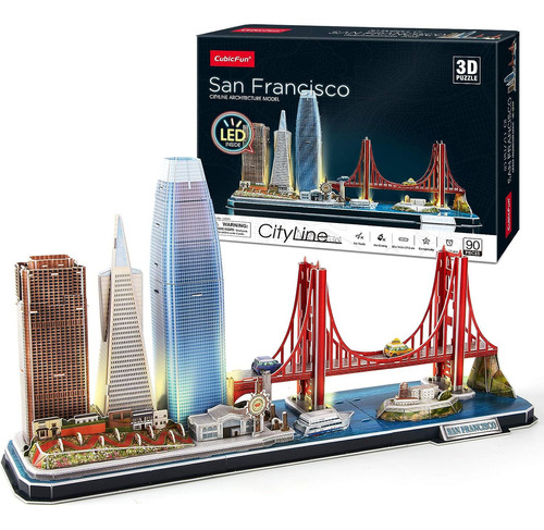 Cubic Fun Rompecabeza 3d Con Led San Francisco Ciudad 90 Pie