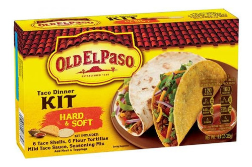 Old El Paso 12 Taco Shells Hard Y Soft Importado