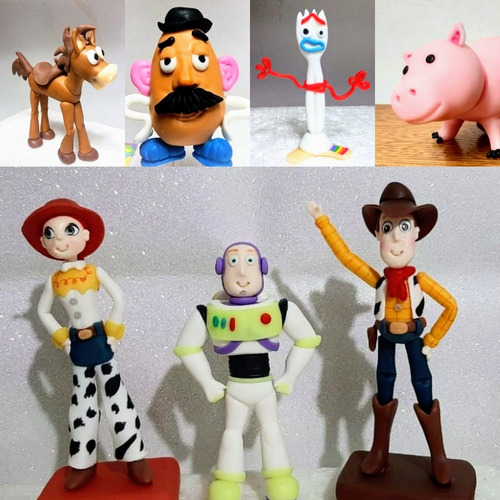 Adorno Torta Toy Story Woody Jessie Buzz En Porcelana Fria 